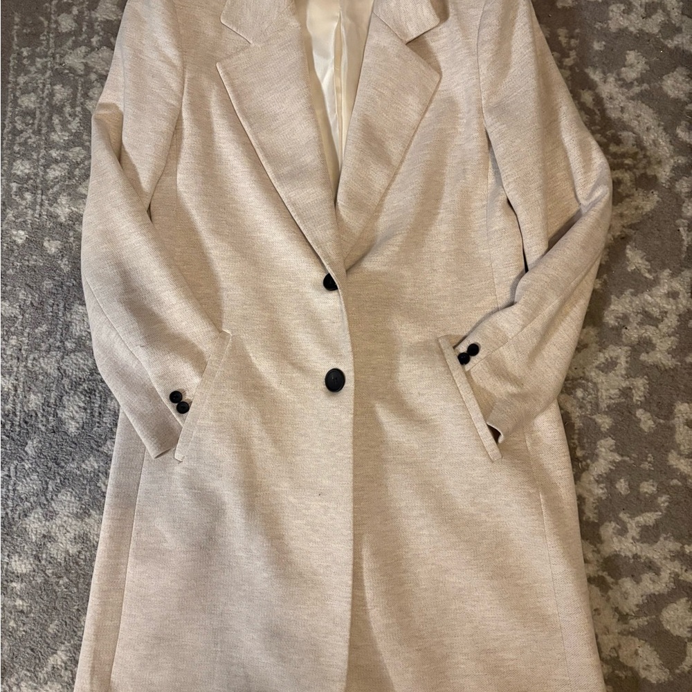 Zara Cream Long Line Blazer/Coat